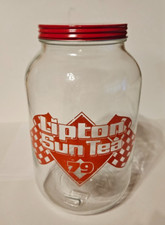 Vintage Lipton Ice Tea Jar red checkered flag 79