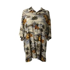 Pierre Cardin Hawaiian Shirt Mens XL Multicolor Vintage Button-Down