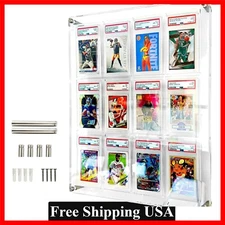 Acrylic Psa Card Slab Display Case 12 Graded Card Holder Frame for Wall Mount