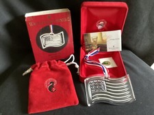 Vintage 1995 Waterford Crystal American Flag Ornament -Product of Ireland