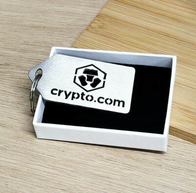 Crypto.com Style Schlüsselanhänger, Crypto.com Schlüsselanhänger, Edelstahl und Laser geätzt