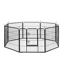 NNEDSZ 8 Panel Pet Dog Playpen Puppy Exercise Cage Enclosure Fence Play Pen 80x8
