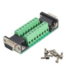 1Pcs VGA HDB15 3 Row Male to Female Breakout Board RS232 D-SUB Serial to 15pi...