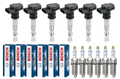 6x Zündspule +6x BOSCH Zündkerze Doppelplatin passend für Rover 75 RJ