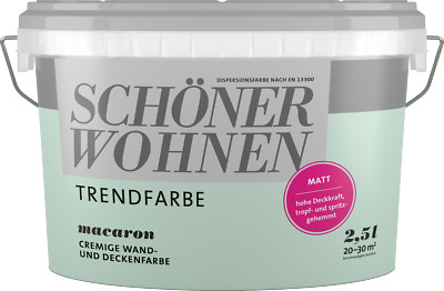 Wandfarbe Trendfarbe Mintgrün Macaron Schöner Wohnen 2,5L innen matt