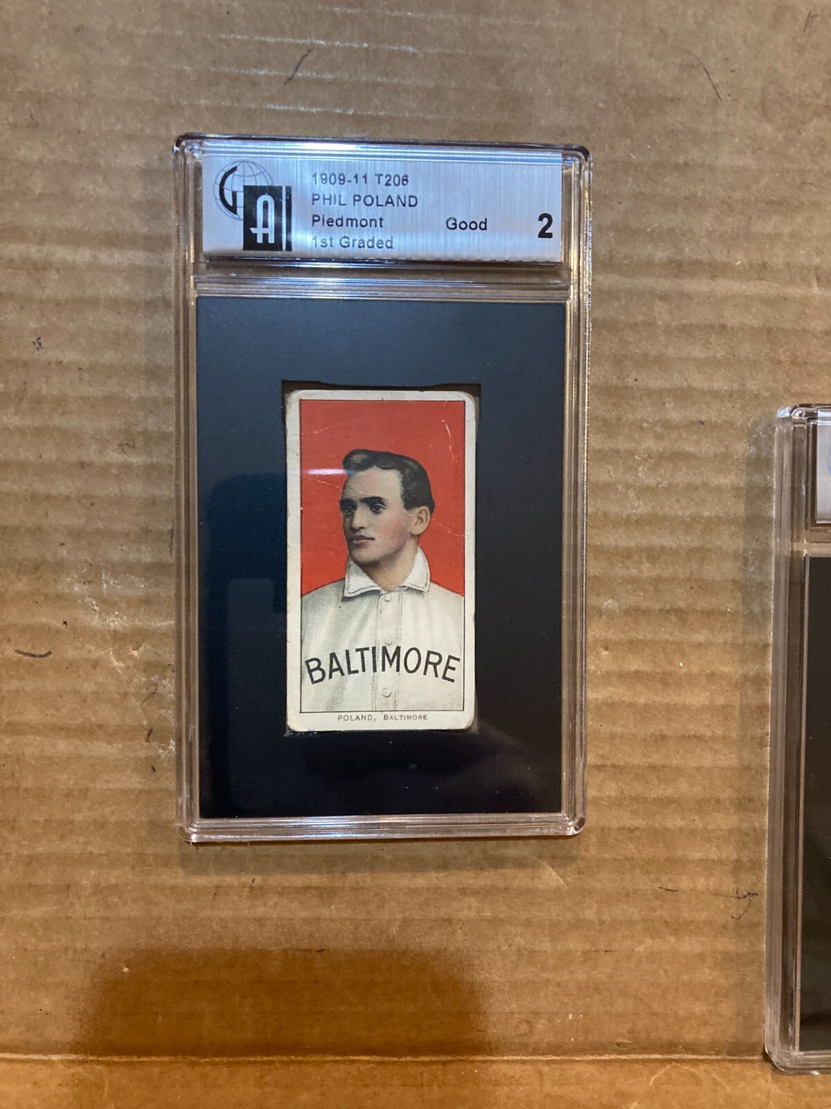 1909 -11-T 2O6 BASEBALL Piedmont 350- PHIL POLAND Baseball Card GA 2.