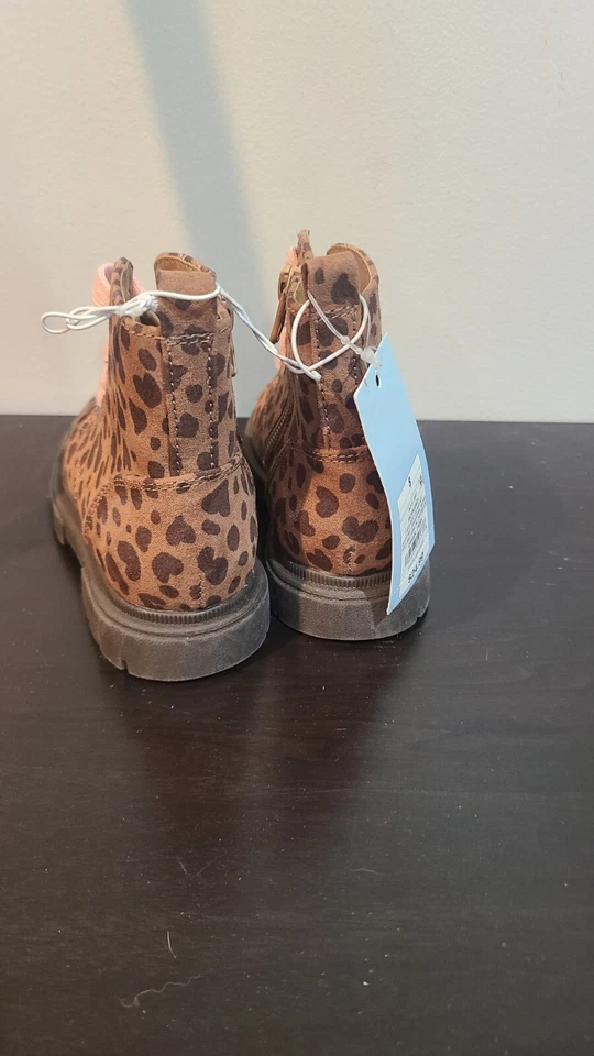 Botas de Combate Cat & Jack Niñas Pequeñas Talla 8 Amaya Cremallera Con Cordones Marrón Nuevas Foto 4 de 4