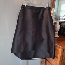 NWT Women's Halston Heritage Black Silk Blend Skirt Size 14 With Pockets