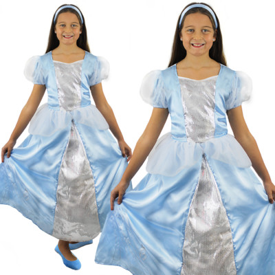 MÄDCHEN ASCHENPUTTEL BLAU PRINZESSIN KOSTÜM KINDER KOSTÜM MÄRCHEN ASCHENPUTTEL