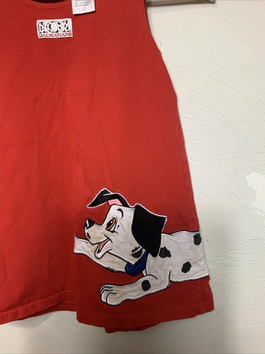 Disney Vintage 101 Dalmatians Red Corduroy Dress Girls 6X Rare - Picture 2 of 8