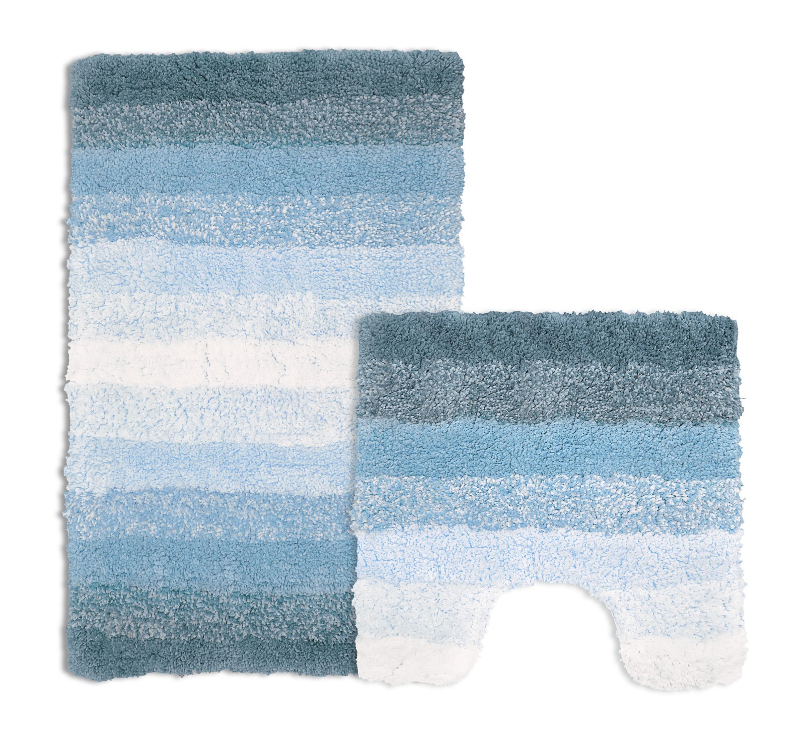 Luxury Quick Dry Non Slip Ombre Stripe Bath Mat Pedestal Mat Super Soft