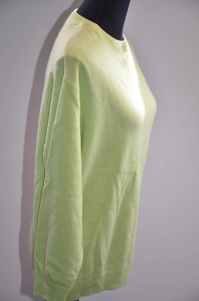 Lindo suéter para mujer Forte talla grande cachemir cuello redondo manga larga verde lima Foto 3 de 4