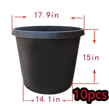 10 Pack 15 Gallon Plastic Nursery Pots Heavy Duty Garden Plant Nutrition Pots