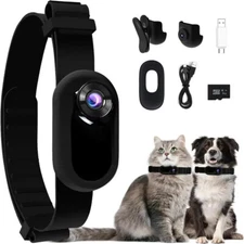 Cat Camera Collar with 32GB SD Card 1080P Dog Tracker Collar Mini Action Camera