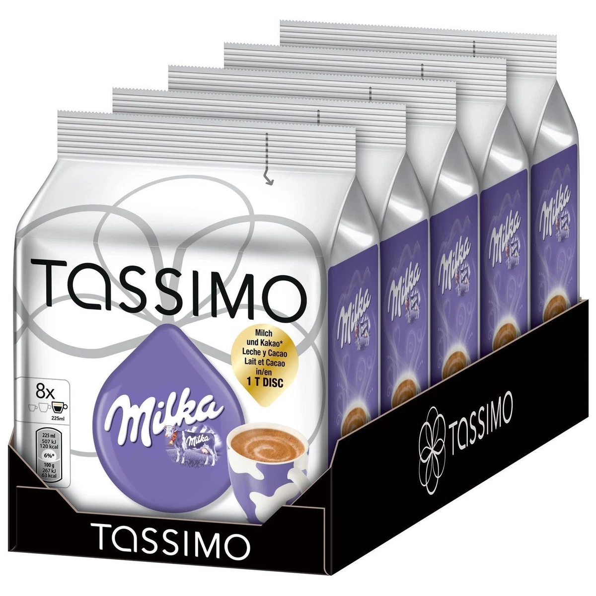 Cápsulas de chocolate Tassimo Milka - Paquete de 8 en