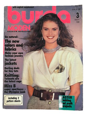 Burda Schnittmuster Magazin März 1988 Olympia Jacken Vintage englische Beilage