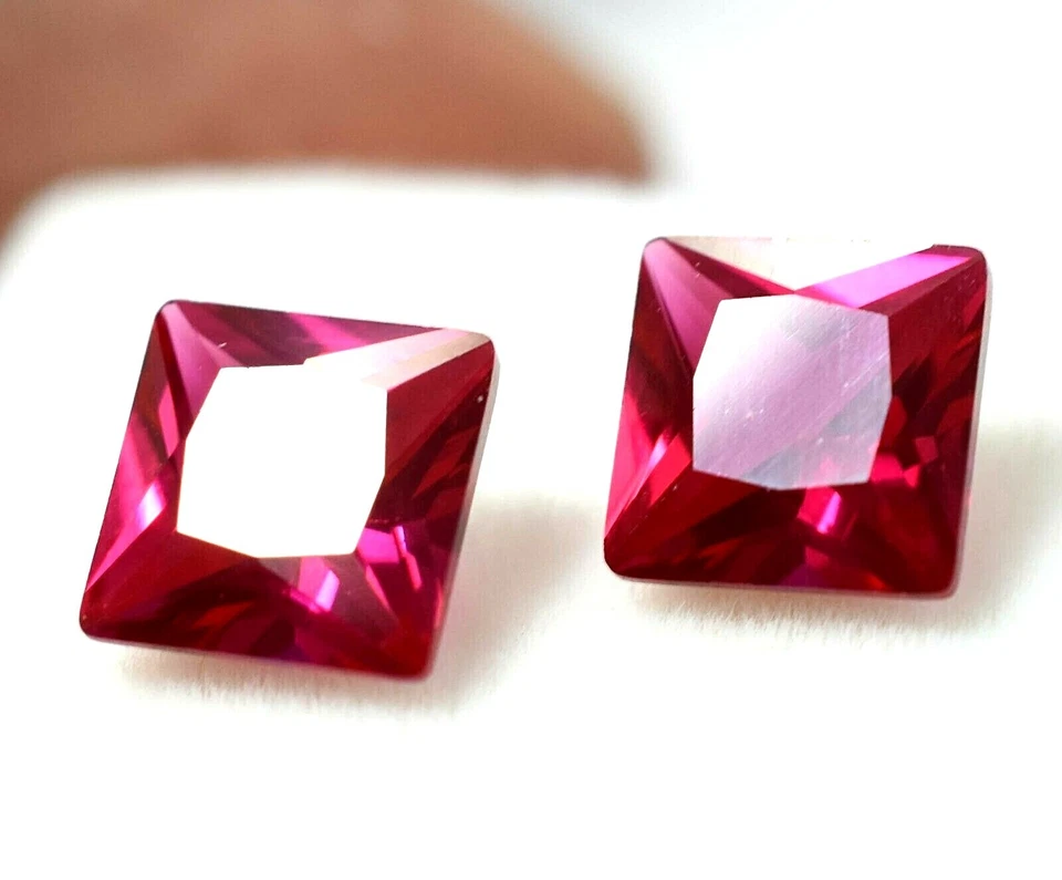4.30 Ct Natural Red Ruby Pair For Jewelry GGL Certified (7 x 7 mm) Treated Gems - Image 2 of 4