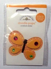 Doodlebug Doodle-Pops Cardstock 3D Sticker -  Butterfly,  NEW