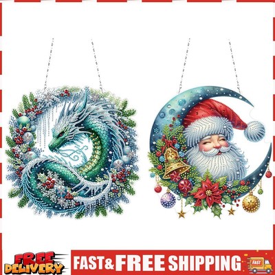 Acrylic Special Shape Dragon Diamond Painting Hanging Pendants for Wall Window S