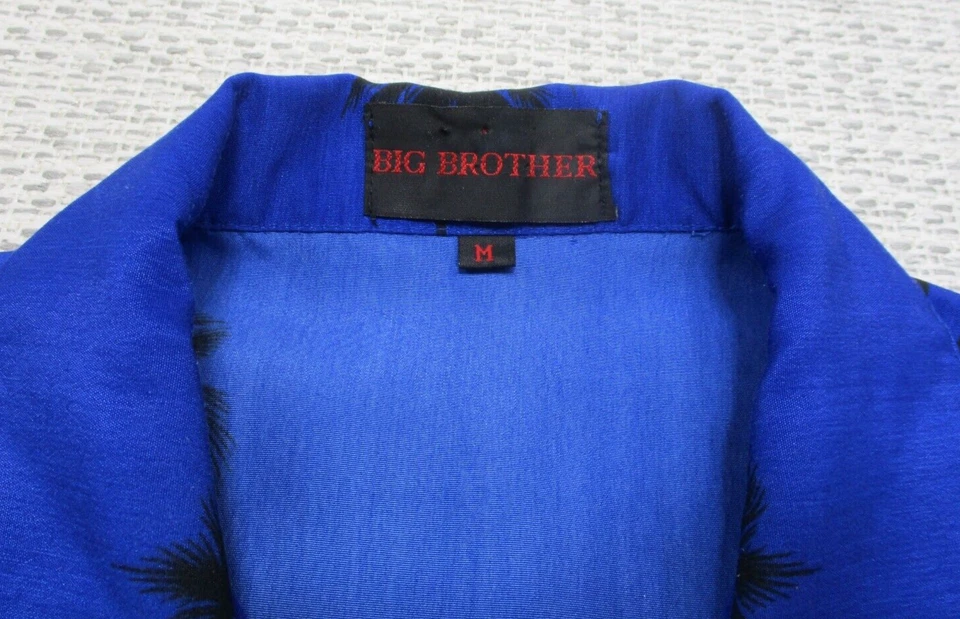 Винтажная совершенно гавайская рубашка Big Brother мужская средний размер пляжный закат на пуговицах - Изображение 4 из 4