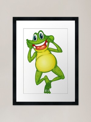 Live Lachen Frosch Tiere lustiger Rahmen gerahmtes Wandbild Poster Leinwanddruck Bild