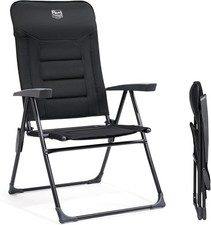 Gartenstuhl Hochlehner Verstellbar Klappstuhl Campingstuhl Balkonstuhl Schwarz