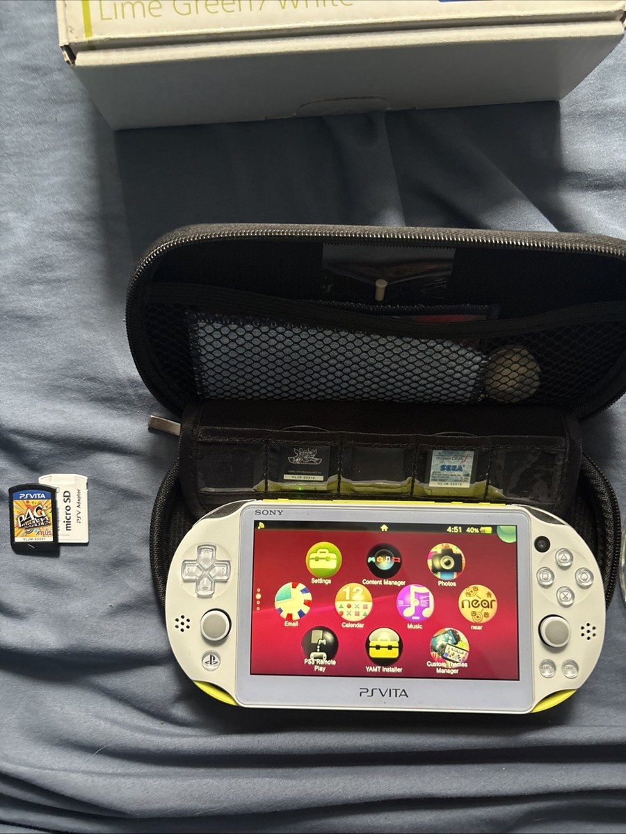 Nintendo Switch SONY PSVITA PCH-2000 Sony PS Vita PCH-2000 1GB Lime Green/White Handheld Console