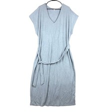 Old Navy Womens Dress Grey Belted Cozy Casual Short Sleeve Maxi Stretch XXL Tall