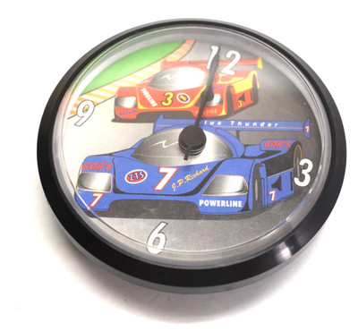 Kids Mini Wall Clock Quartz Movement 3.5'' Diameter Takane Made USA Car Racing