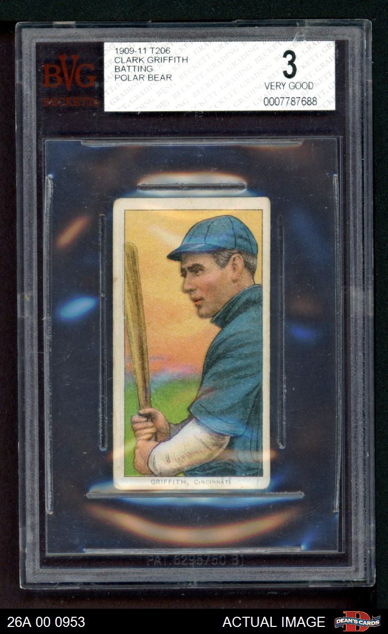 1909 T206 Clark Griffith Batting Reds HOF VARIATION BVG 3 - VG