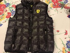 Ferrari Kids Black Scuderia F1 Puffer Vest Full-Zip Quilted M Racing Autobahn