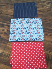 Lot of Patriotic Theme Fabric, red white blue, dots, sunglasses, stars, 1.1oz
