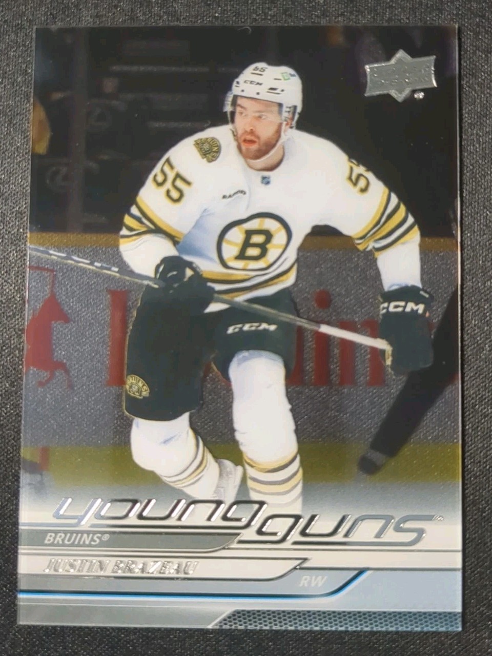 2024-25 Upper Deck Series 1 Young Guns Clear Cut #222 Justin Brazeau YG CC
