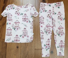 Posh Peanut PARISIAN CAROUSEL PAJAMAS Girls 3 4 Pink Paris Bamboo PJs 3T 4T