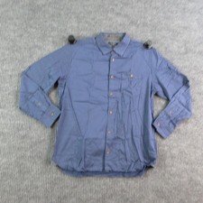 Ted Baker Shirt Mens L Blue Cotton Woven Polka Dot Button-Up Long Sleeve Casual