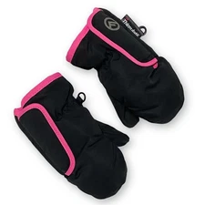 3M Thinsulate Toddler Girl OSM Black & Pink Insulated Winter Mittens Gloves