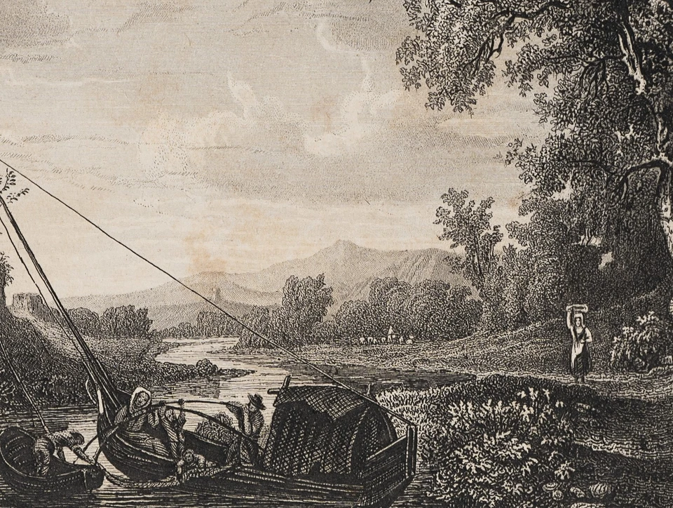 ZASTERA (*1818) nach MARKO (*1791), Flussfischer auf kleinem Kahn, um 1855, Sst. - Bild 3 von 4