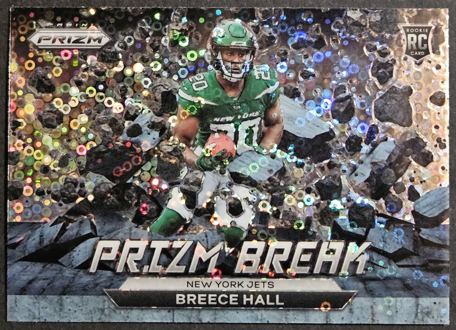 2022 Panini Prizm Breece Hall Prizm Break Disco Prizm RC #PB-6 New York Jets