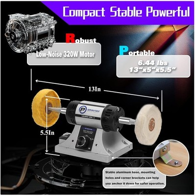 Professional Jewelry Polisher 2 Cloth 2 Fiber Wheels