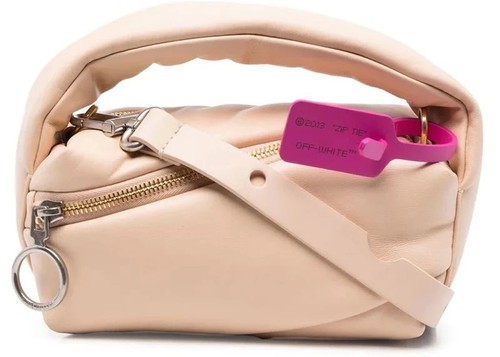NWT + Dustbag Off-White Pump Pouch 19 Tote - Sand Quilted Leather - MSRP $1520