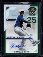 2025 Panini Prospect Edition Justin Lamkin Holo Signatures Green Auto #37 Royals