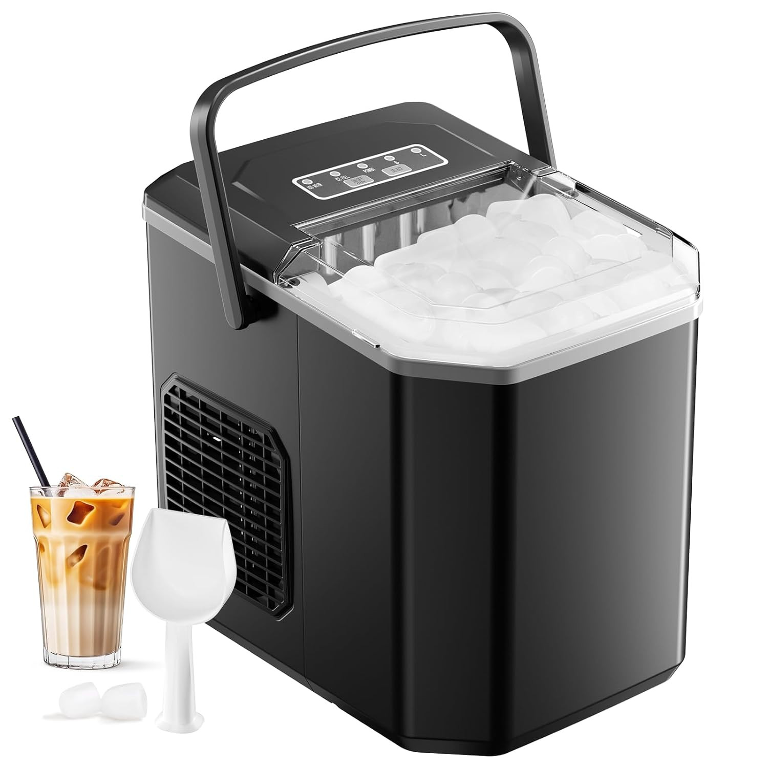 Ice Maker Casa 1,5L Autopulente: Design Elegante e Ghiaccio Istantaneo
