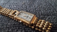 Orologio vintage donna Michel Herbelin classico perle quadrante quadrato oro