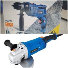 TRAPANO A PERCUSSIONE+ SMERIGLIATRICE  Dexter 900 + 800 W 220V + 5 PUNTE E BORSA