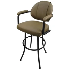 Tobias Designs 34" Vinyl Swivel Extra Tall Bar Stool in Sandstone and Black