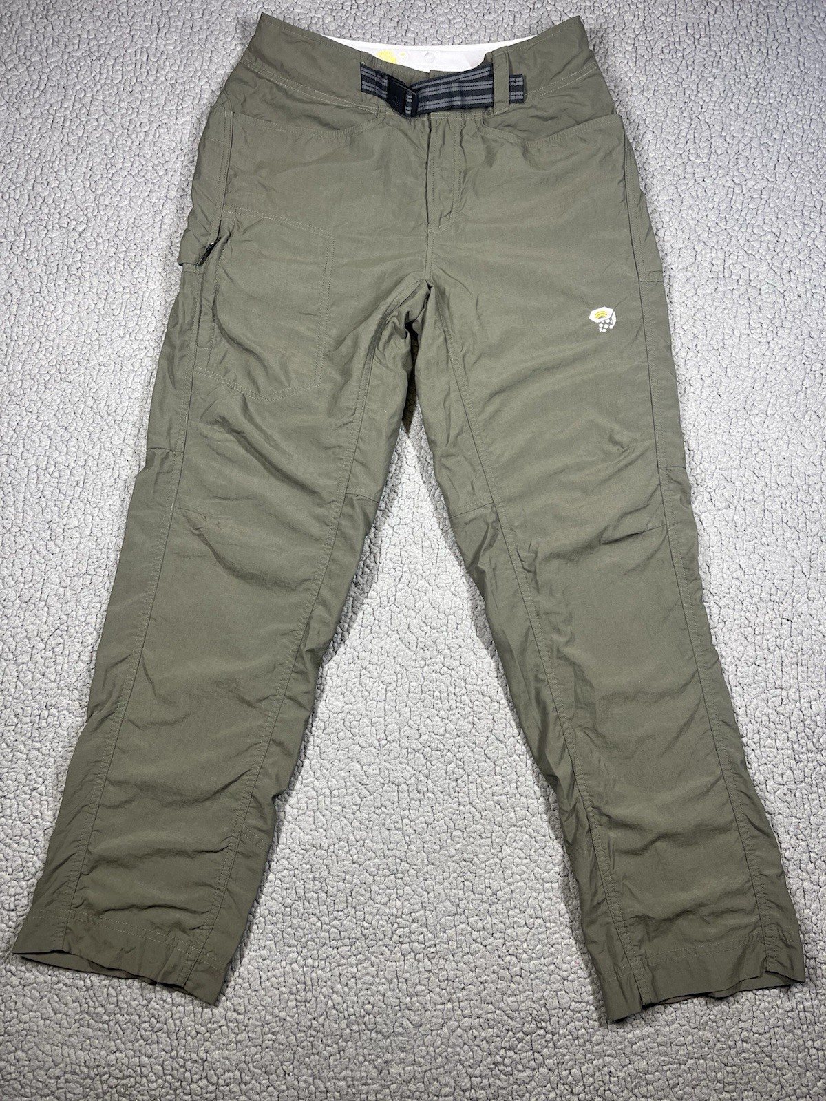 Pantalones Mountain Hardwear Para Hombres S Verde Mesa Cinturón Senderismo Aire Libre Sendero Utilidad