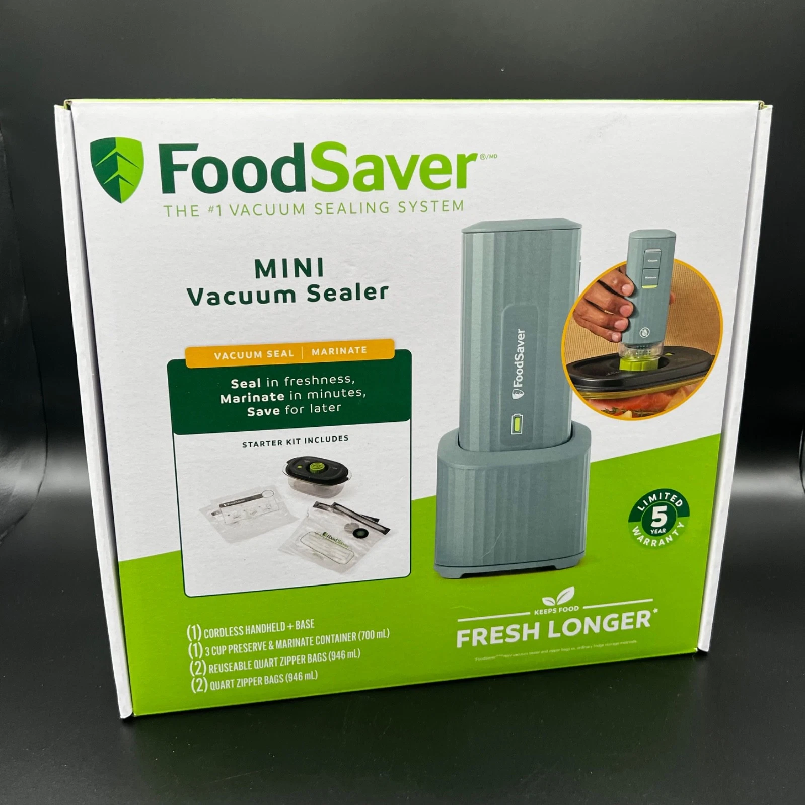 🥑🥩 FoodSaver Mini Handheld Vacuum Sealer Dock & Marinate Mode Blue NIB 🥩🥑
Opens in a new window