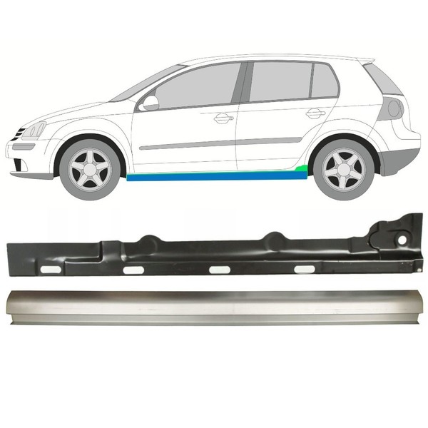 FüR Volkswagen Golf 5 V 2003- Innen+Aussen Schweller Reparatur Blech / Links-image