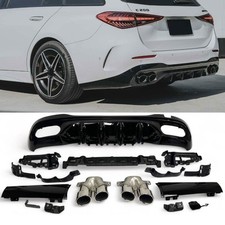 Diffusor + Auspuffblenden (CHROM) passt für Mercedes W206 S206