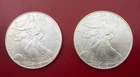 2002 American Silver Eagle $1 One Ounce .999 Fine Silver BU Premium Year Lot (2)